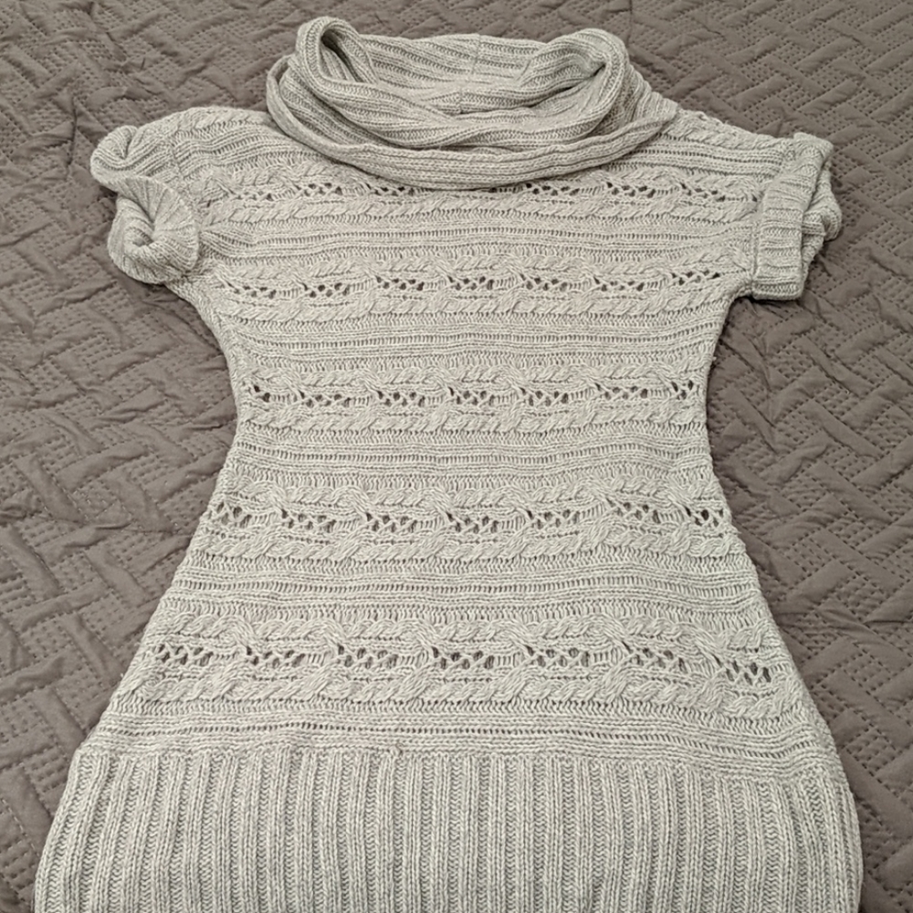 Gray mini sweater dress